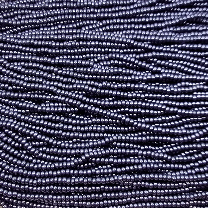 8/0 SILKY Opaque Eggplant Purple Terra Colorfast Czech Glass Seed Bead Strand (8CW97) - Beads and Babble