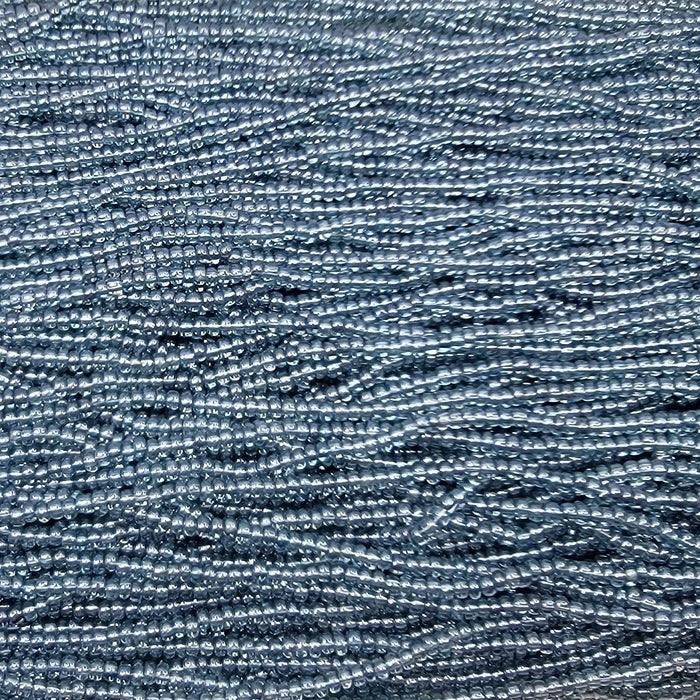 8/0 Transparent Lumi Blue Luster Colorfast Czech Glass Seed Bead Strand (8CW98) - Beads and Babble