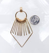 80x41x5mm Light Gold Metal Decorative Rhombus Tassel Earring Component/Pendant - Qty 1 (MB362) - Beads and Babble