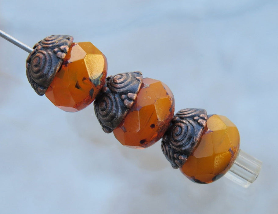 8mm Antique Copper Alloy Metal Bead Caps - Qty 20 (MB259) - Beads and Babble