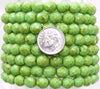 8mm Faceted Opaque Light Green Picasso Czech Firepolished Glass Beads - Qty 25 (FP09) - Beads and Babble