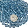 8mm Faceted Transparent Blue Topaz Firepolish Czech Glass Rondel Beads - Qty 25 (DW14) - Beads and BabbleBeads