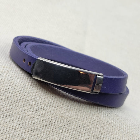 8mm Soft Pliable Light Purple Flat Leather Wrap Bracelet with attached Adjustable Closure - Qty 1 (LC29) - Beads and Babble