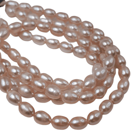 8mm to 9mm Light Peach Cultured Freshwater Oval Pearl Beads - 16 Inch Strand (PRL23) - Beads and Babble