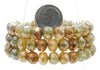 8x6mm Faceted Galaxy Silver Picasso Firepolish Czech Glass Rondell Beads - Qty 25 (FP49) - Beads and Babble