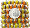 8x6mm Faceted Opaline Apricot & Oranges Picasso Mix Firepolish Czech Glass Rondell Beads - Qty 25 (FP43) - Beads and Babble