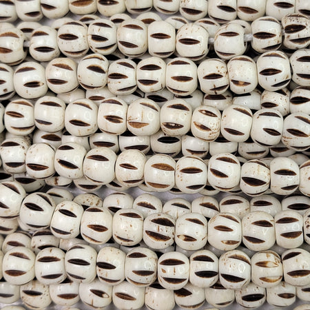 8x6mm Off White Water Buffalo Bone Rondelle Beads - 15 Inch Stand (AW8) - Beads and Babble