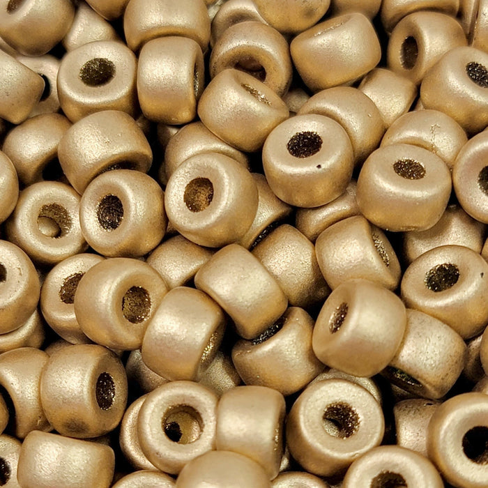 9mm Matte Gold Czech Glass Crow Beads - Qty 20 (RC18) - Beads and BabbleBeads
