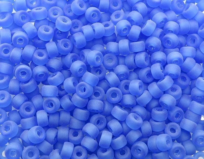 9mm Matte Transparent Sapphire Czech Glass Crow Beads - Qty 20 (RC06) - Beads and Babble