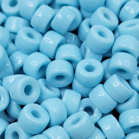 9mm Opaque Blue Turquoise Czech Glass Crow Beads - Qty 20 (RC20) - Beads and BabbleBeads