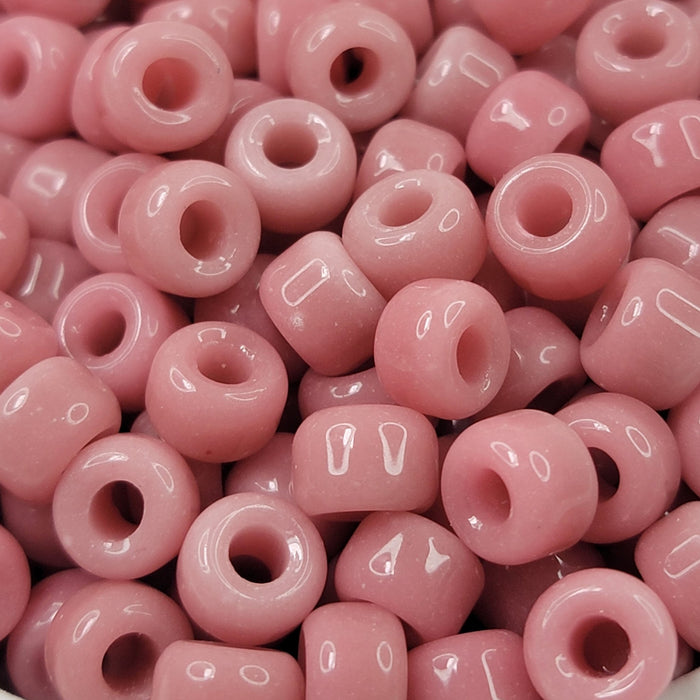 9mm Opaque Pink Czech Glass Crow Beads - Qty 20 (RC07) - Beads and BabbleBeads