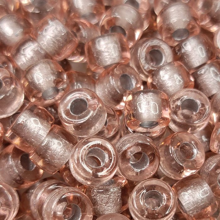 9mm Transparent Pink Silver-lined Czech Glass Crow Beads - Qty 20 (RC10) - Beads and BabbleBeads