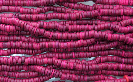 9x4mm Pink Natural Coconut Heishi Spacer Beads - 15 Inch Strand (NUC05) - Beads and Babble