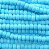 9x6mm (3mm hole) Opaque Blue Turquoise Glass Crow Beads - 12 Inch Strand (ICB27) - Beads and Babble