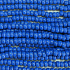 9x6mm (3mm hole) Opaque Medium Blue Glass Crow Beads 12 Inch Strand (ICB28) - Beads and Babble
