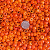 9x6mm (Large 3mm Hole Size) Multi Shade Opaque Orange Mix Glass Crow Beads 40 Grams (UM51) - Beads and Babble