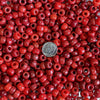9x6mm (Large 3mm Hole Size) Multi Shade Opaque Red Mix Glass Crow Beads 40 Grams (UM53) - Beads and Babble