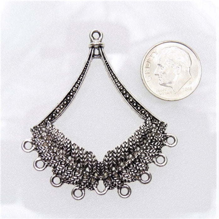 Antique Silver 49x44.5x3mm Alloy Metal Pendants/Connectors/Earring Findings - Qty 2 (MB342) - Beads and Babble