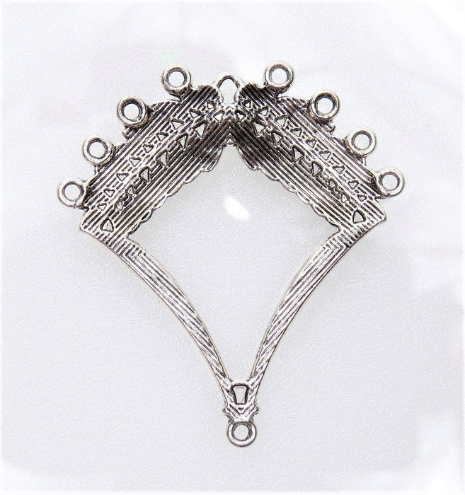 Antique Silver 49x44.5x3mm Alloy Metal Pendants/Connectors/Earring Findings - Qty 2 (MB342) - Beads and Babble