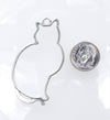 Cat 52x27x3mm Antique Silver Alloy Metal Decorative Earring Components/Pendants - Qty 2 (MB357) - Beads and Babble