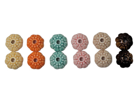 Choose from 6 Different Colors - 11x4mm Porcelain Bead Caps - Qty 10 (MB472-477) - Beads and BabbleBeads
