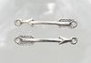 Curved Antique Silver Arrow 37x6x2mm Alloy Metal Bracelet Connector/Jewelry Findings - Qty 6 (MB114A) - Beads and Babble