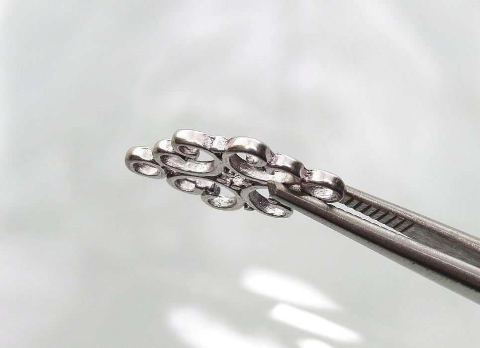 Dainty Filigree Antique Silver 18x13mm Alloy Metal Connectors/Links/Earring Findings - Qty 10 (MB86A) - Beads and Babble