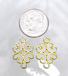 Dainty Filigree Bright Gold 18x13mm Alloy Metal Connectors/Links/Earring Findings - Qty 10 (MB85A) - Beads and Babble