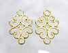 Dainty Filigree Bright Gold 18x13mm Alloy Metal Connectors/Links/Earring Findings - Qty 10 (MB85A) - Beads and Babble