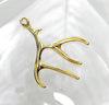 Deer Antler Antique Gold 50x38x2.5mm Alloy Metal Focal Pendants/Earring Findings - Qty 2 (MB93A) - Beads and Babble