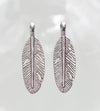 Feather Antique Silver 30x9x2mm Alloy Metal Pendants/Charm/Earring Findings - Qty 6 (MB116A) - Beads and Babble