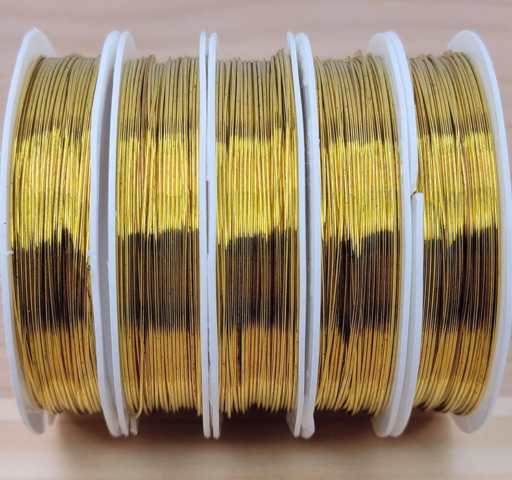 Gold - Copper Core 22 Gauge (0.60mm) Jewelry Wire - 25 Foot Spool (WIRE02)  freeshipping - Beads and Babble