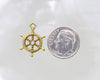 Helm 20x17x2mm Antique Gold Alloy Metal Charm/Small Pendant - Qty 10 (MB36A) - Beads and Babble