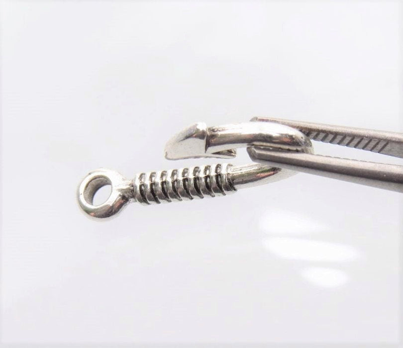 Hooks Antique Silver 25x12x2mm Alloy Metal Pendants/End Cord Clasp/Bracelet Findings - Qty 6 (MB331) - Beads and Babble