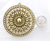 Large Aztec 55.5x53x2.5mm Antique Gold Alloy Metal Pendant - Qty 1 (MB338) - Beads and Babble