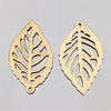 Leaf 40x23.5x3mm Undyed Wood Decorative Earring Component/Pendant - Qty 10 (MB371) - Beads and Babble
