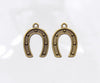 Lucky Horseshoe 15x11mm Antique Brass Alloy Metal Charm/Small Pendant - Qty 10 (MB53A) - Beads and Babble