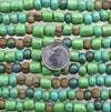 Machu Picchu Opaque Aged Picasso Mix Czech Glass 8mm Vintage Tube Beads and 31/0 (8x5mm) Czech Glass Seed Beads - 10 Inch Strand (BW21) - Beads and Babble