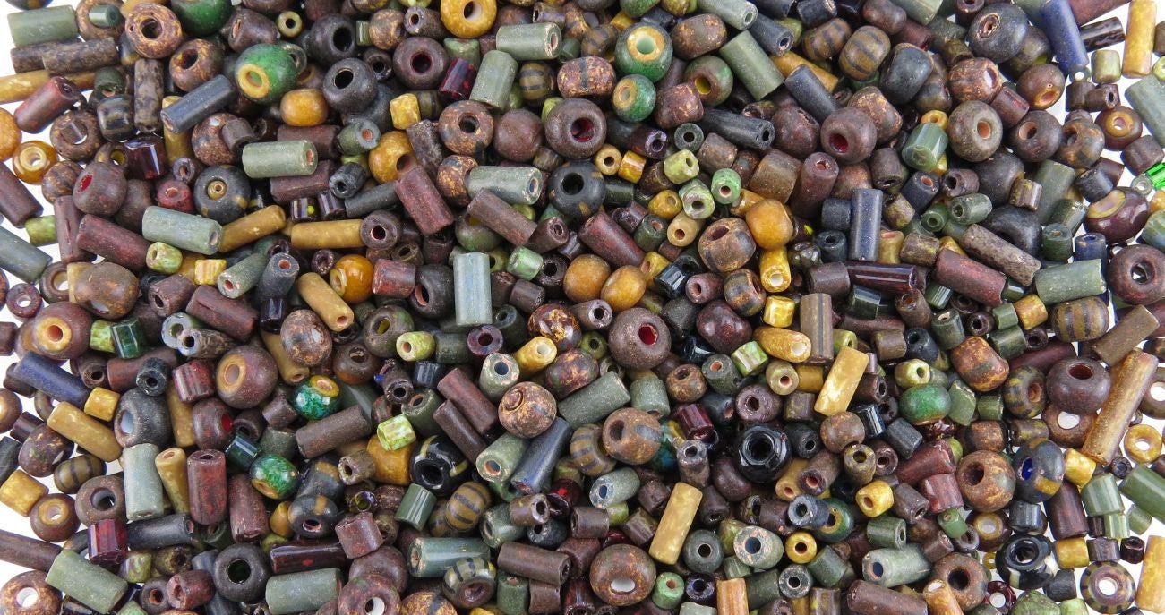 Matte Old World Picasso Bead Mix Assorted Sizes & Shapes 40 Grams (UM10) - Beads and Babble