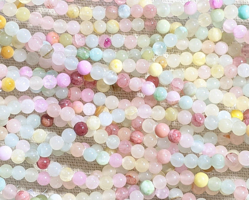 Mixed Natural Jade Dyed Gemstone Beads - 6mm Round - 14 Inch Strand (GEM40) - Beads and Babble