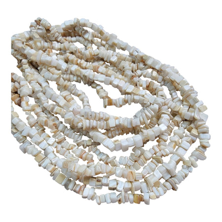 Mother of Pearl Shell Free-Form Chip Beads - 34 Inch Strand (AW9) - Beads and BabbleBeads