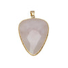 Natural Faceted Rose Quartz & Brass Pendant - Qty 1 (PEND72) - Beads and BabbleLoose Stones