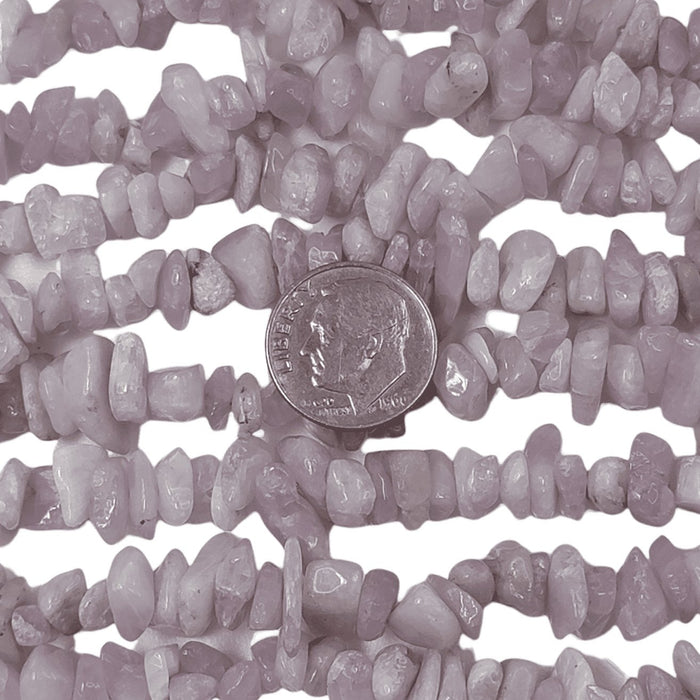 Natural Kunzite Gemstone Chip Beads - 15 Inch Strand (GEM69) - Beads and Babble