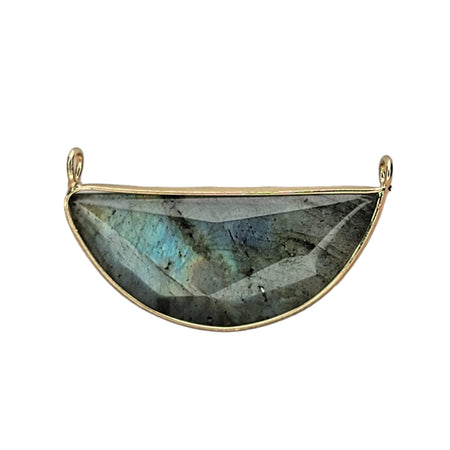 Natural Labradorite & Brass Pendant - Qty 1 (PEND69) - Beads and BabbleLoose Stones