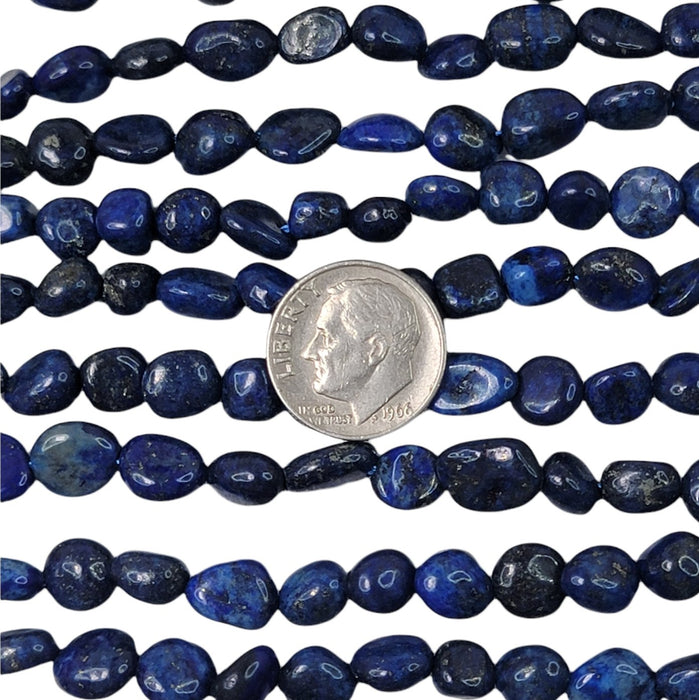 Natural Lapis Lazuli Gemstone Nugget Beads - 15 Inch Strand (GEM72) - Beads and Babble