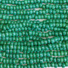 Opaque Green Luster - Size 9x6mm (3mm hole) Recycled Glass Crow Beads - 24 Inch Strand (ICB18) - Beads and Babble