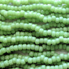 Opaque Light Green - Size 9x6mm (3mm hole) Recycled Glass Crow Beads - 24 Inch Strand (ICB07) - Beads and Babble