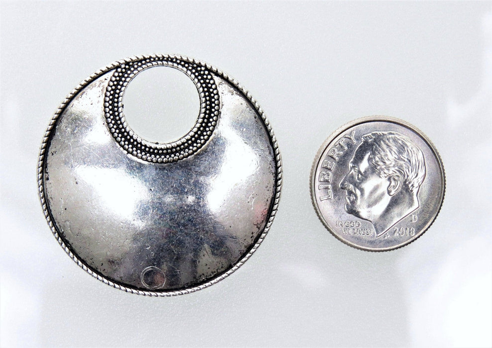 Ornate 32x3mm Antique Silver Alloy Metal Decorative Textured Earring Components/Pendants - Qty 2 (MB288) - Beads and Babble