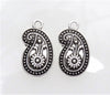 Paisley Antique Silver 23x13x3mm Alloy Metal Pendants/Earring Findings - Qty 4 (MB333) - Beads and Babble