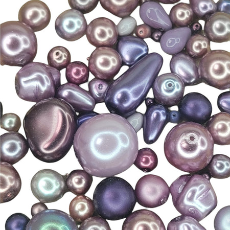 Purple Velvet Assorted Glass Bead Mix - 50 Grams (UM71) - Beads and Babble